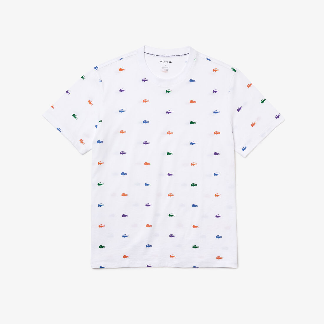 تيشيرت بيت قطن بفتحة رقبة مستديرة ونقشة تمساح للرجال تيشيرت بيت قطن بفتحة رقبة مستديرة ونقشة تمساح للرجال