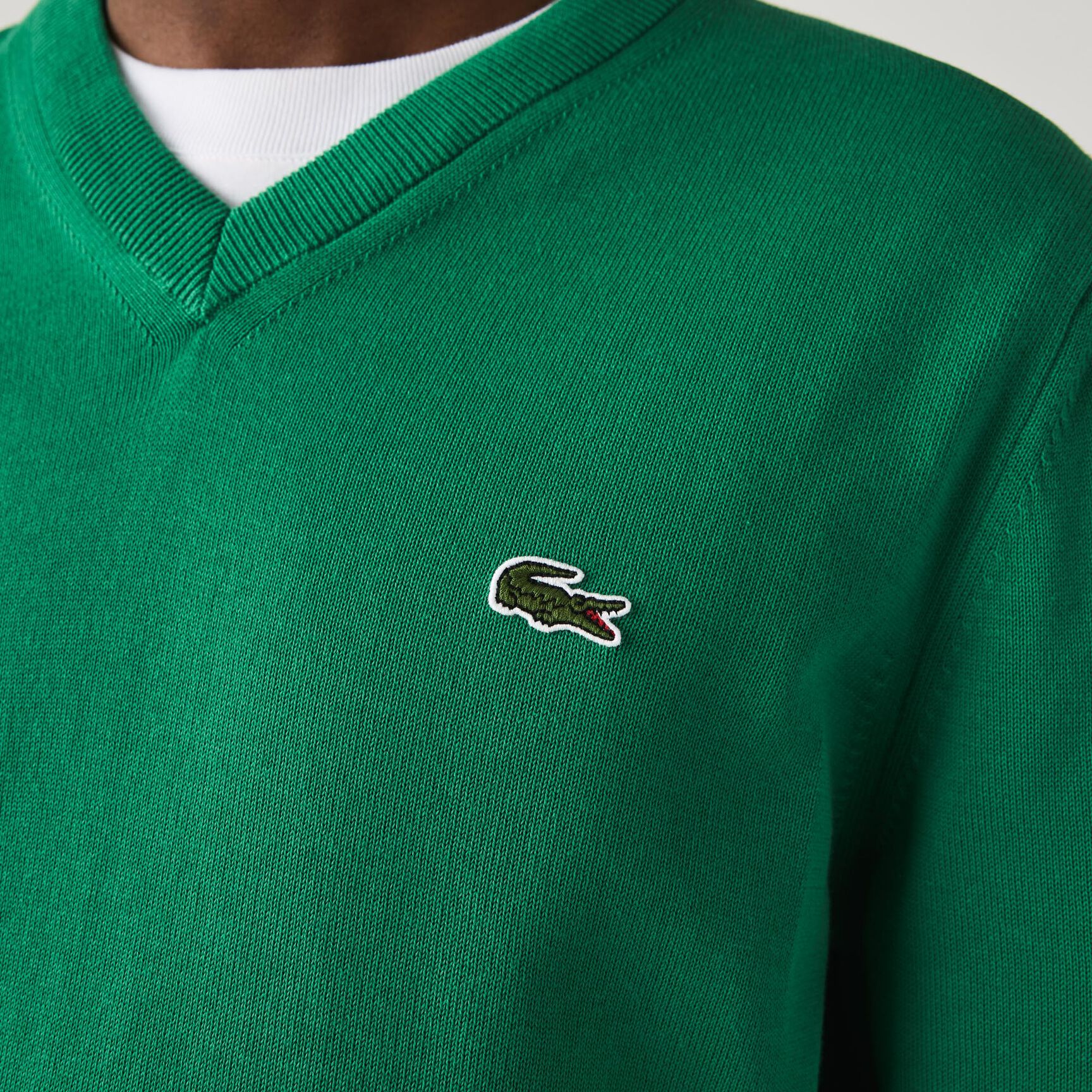 Monochrome Cotton V-neck Sweater