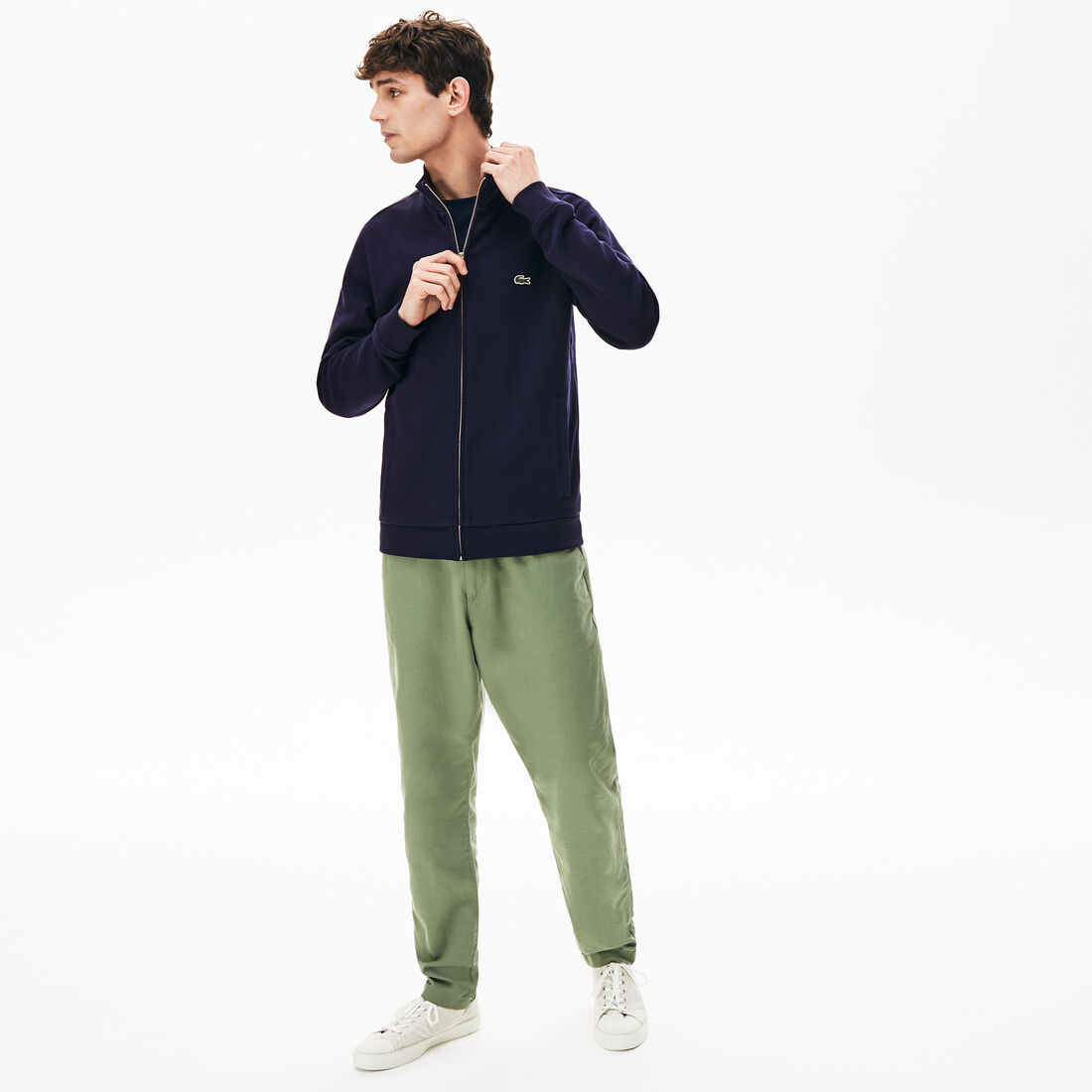 Men's Zip Stand-Up Collar Fleece Sweatshirt