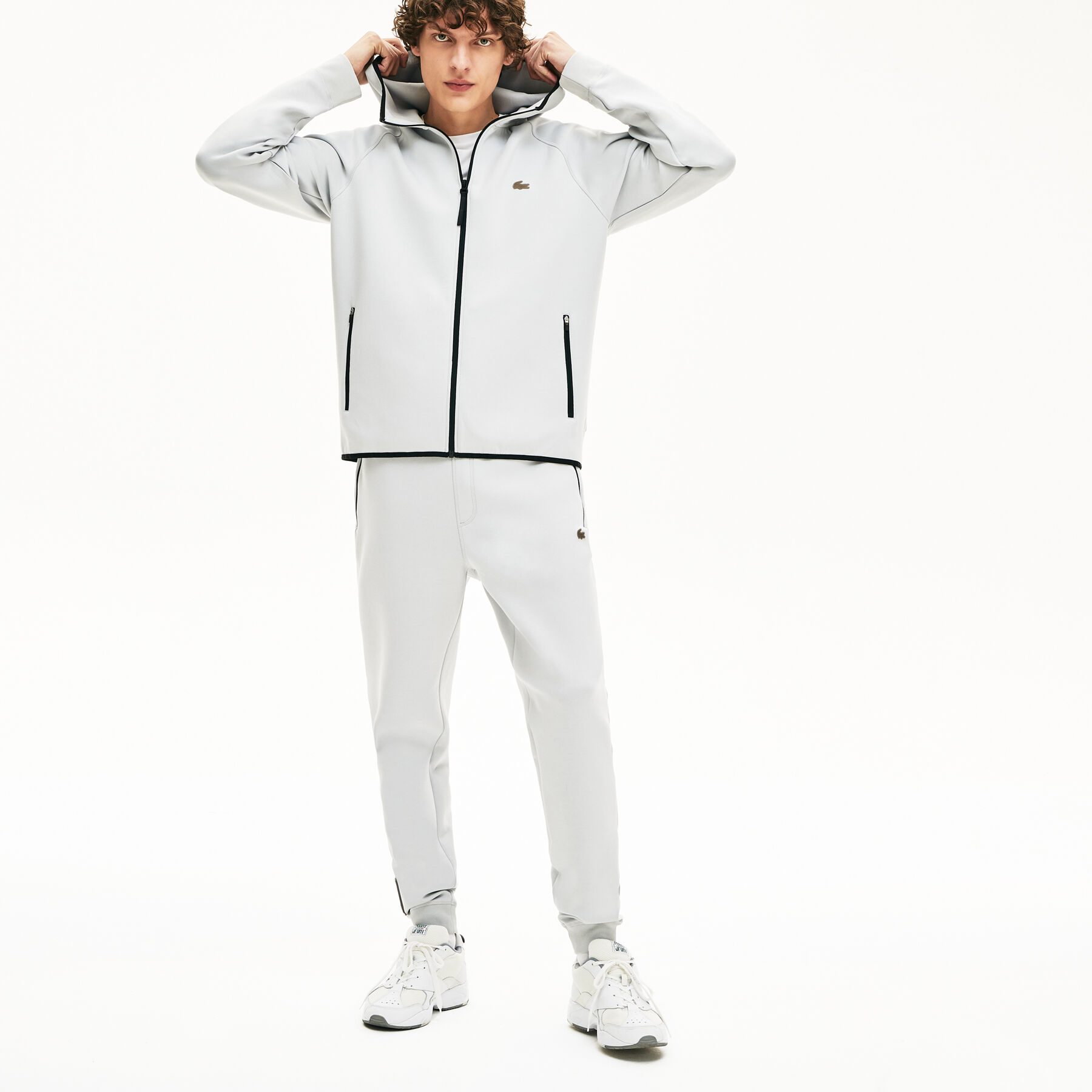 men s lacoste motion hooded zip sweatshirt