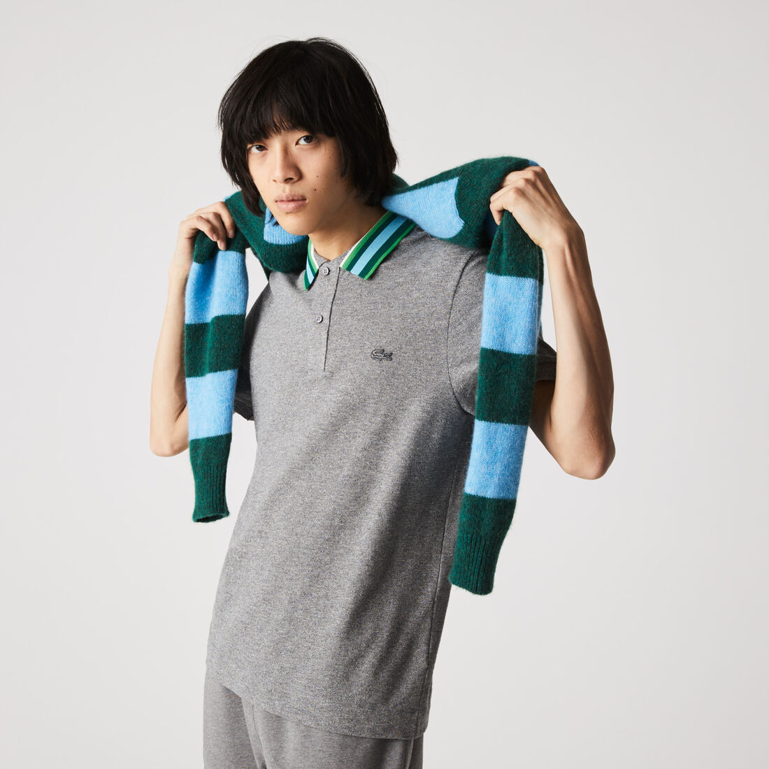 Men’s Lacoste Regular Fit Striped Collar Cotton Piqué Polo Men’s Lacoste Regular Fit Striped Collar Cotton Piqué Polo