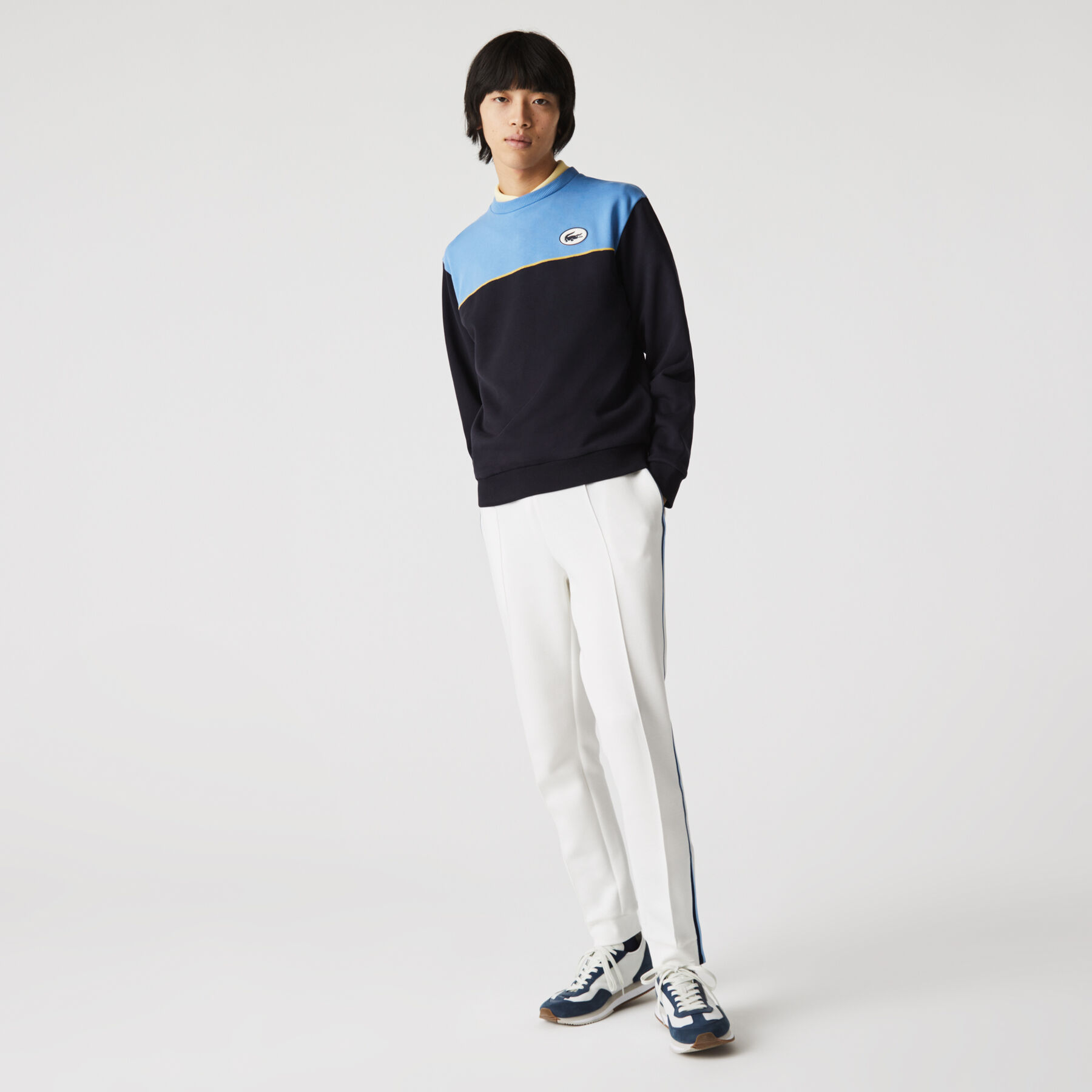Men’s Heritage Badge Colorblock Cotton Fleece Sweatshirt lacoste men s heritage badge colorblock cotton fleece sweatshirt