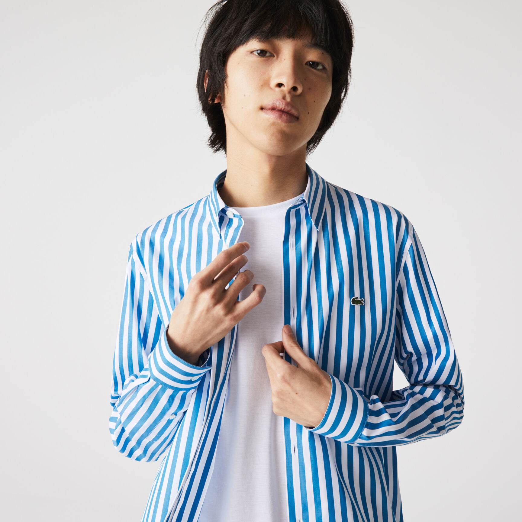 Men's Regular Fit Striped Poplin Shirt