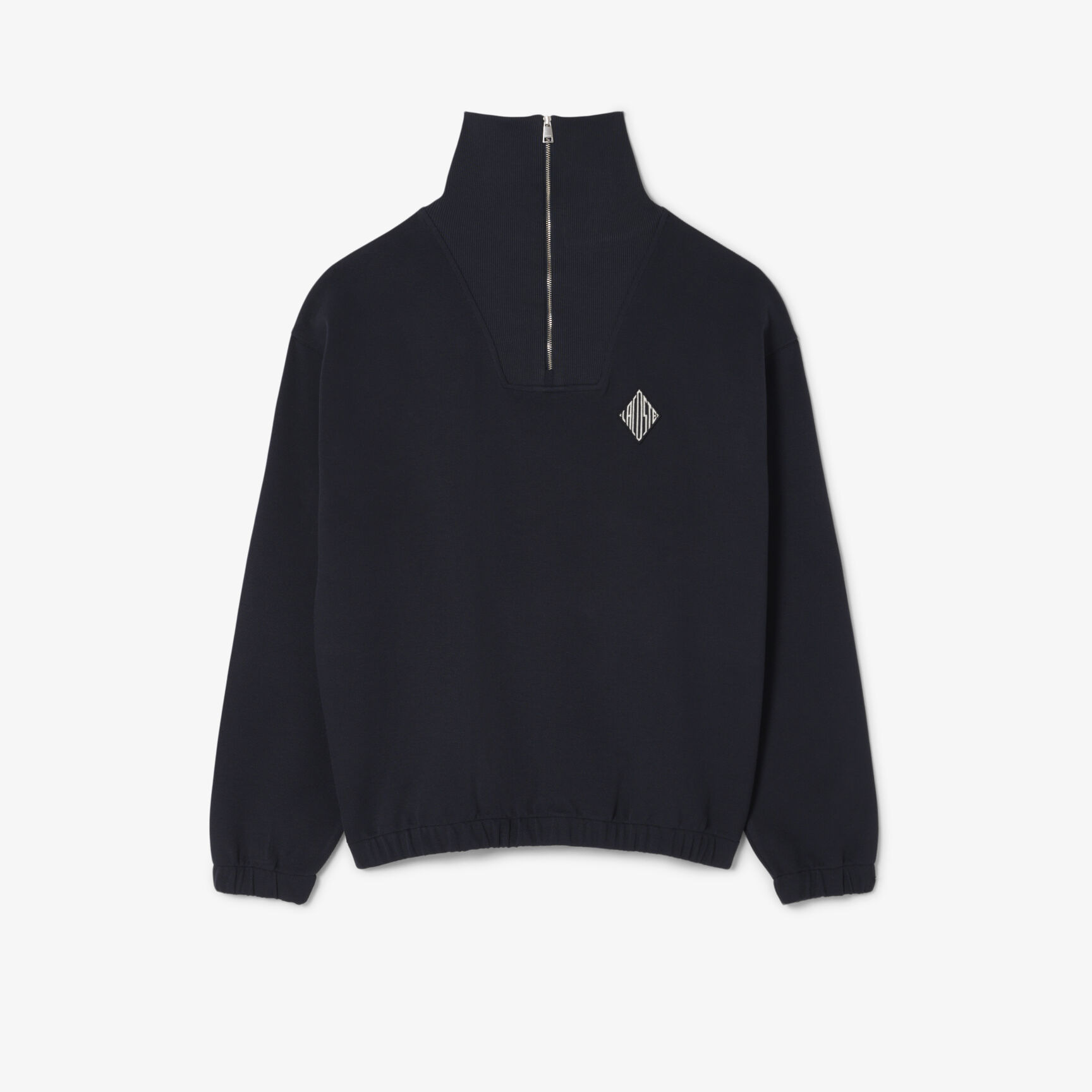 Loose Fit Zipped Neck Pique Sweatshirt