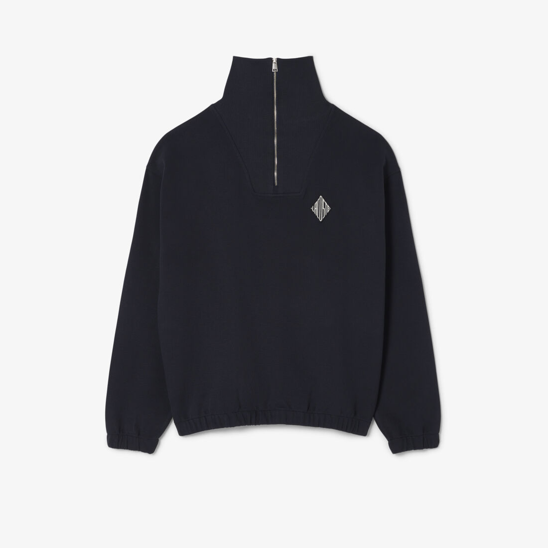 Loose Fit Zipped Neck Pique Sweatshirt Loose Fit Zipped Neck Pique Sweatshirt