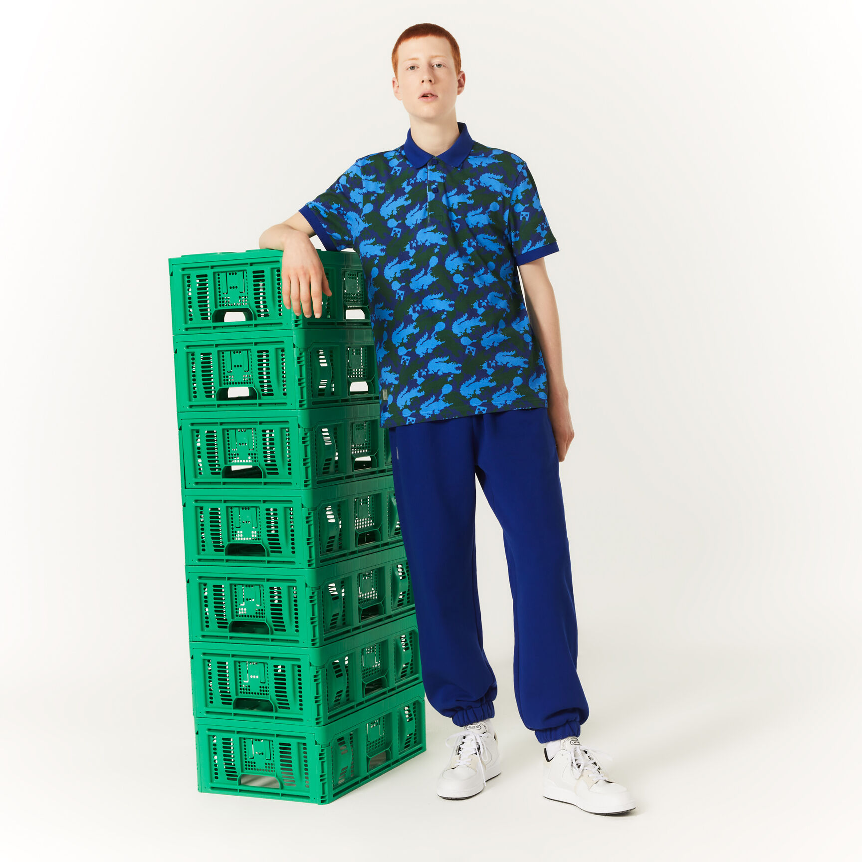 بنطال رياضي صوف وقطن عضوي للجنسين مجموعة Lacoste x Minecraft