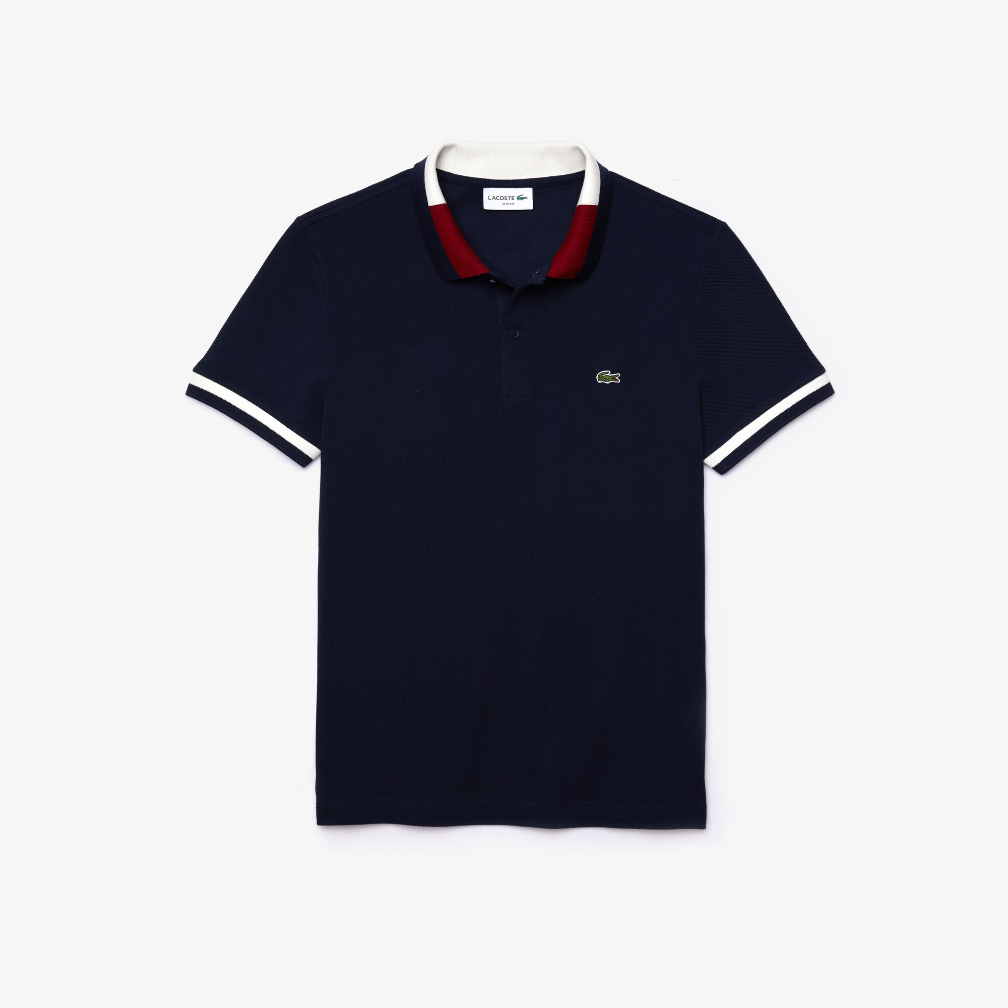 قميص بولو قطني بألوان متباينة من Lacoste للرجال قميص بولو قطني بألوان متباينة من Lacoste للرجال