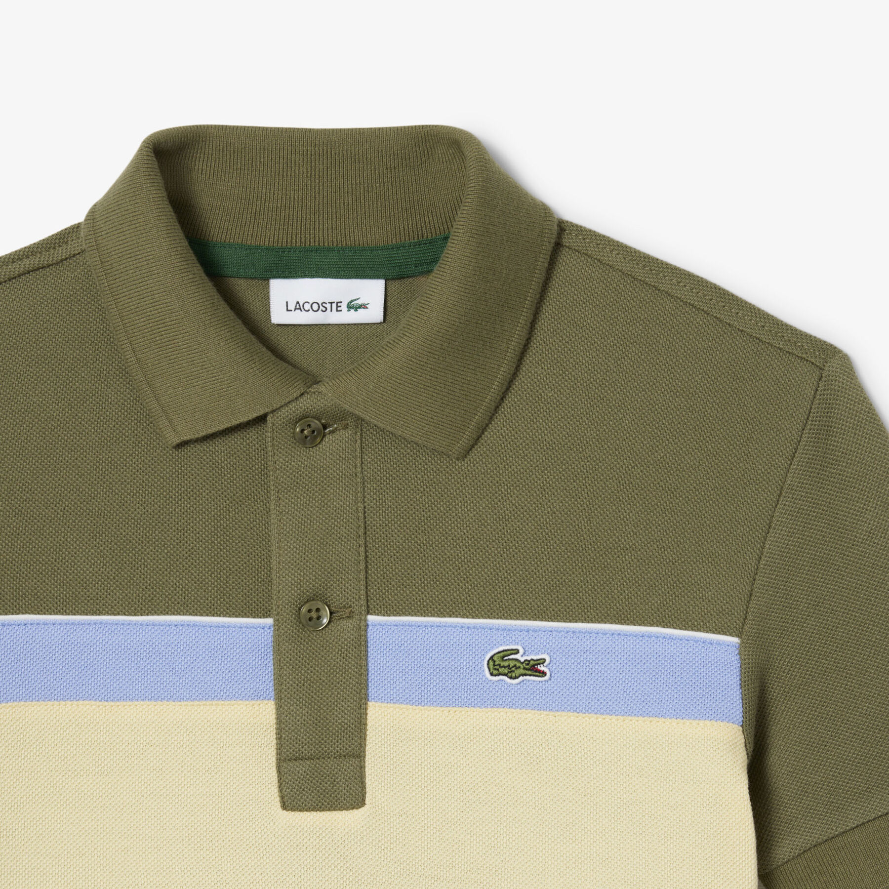 lacoste colour block pique polo shirt