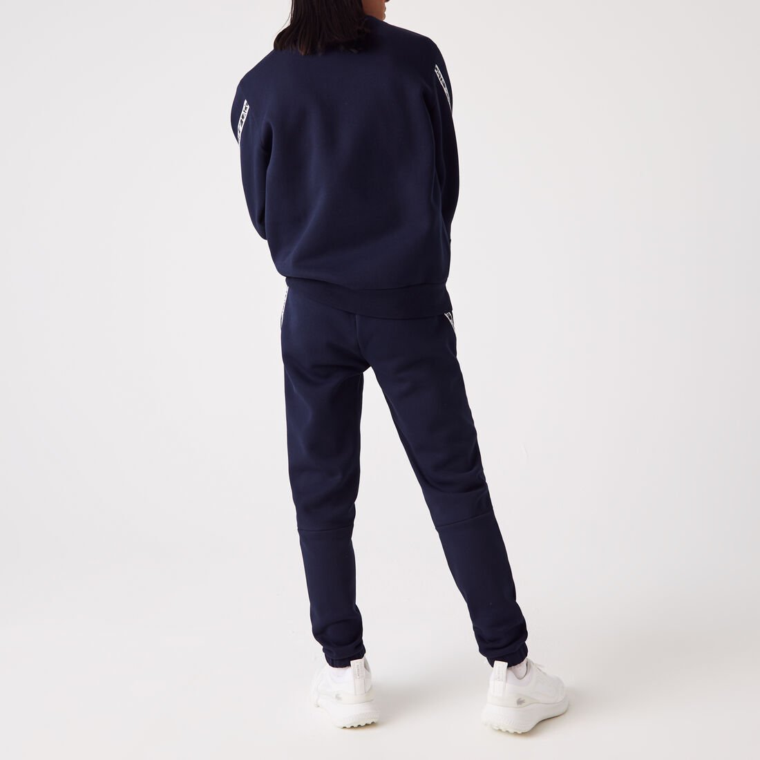 بنطال رياضي لاكوست بأشرطة مطبوعة بشعار الماركة للرجال بنطال رياضي لاكوست بأشرطة مطبوعة بشعار الماركة للرجال