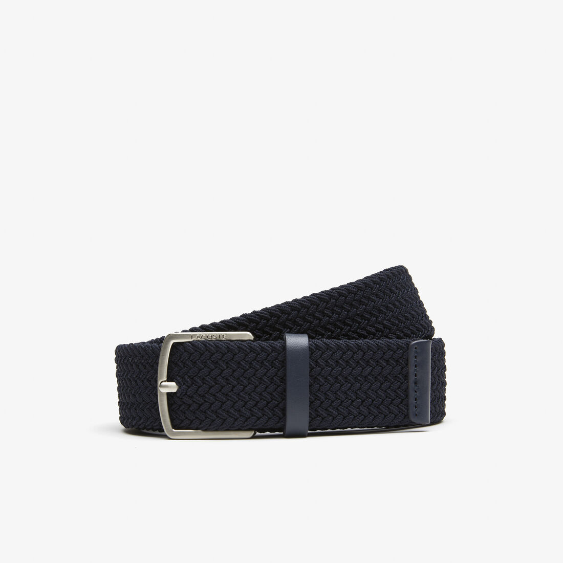 Men's Lacoste Engraved Buckle Stretch Knitted Belt