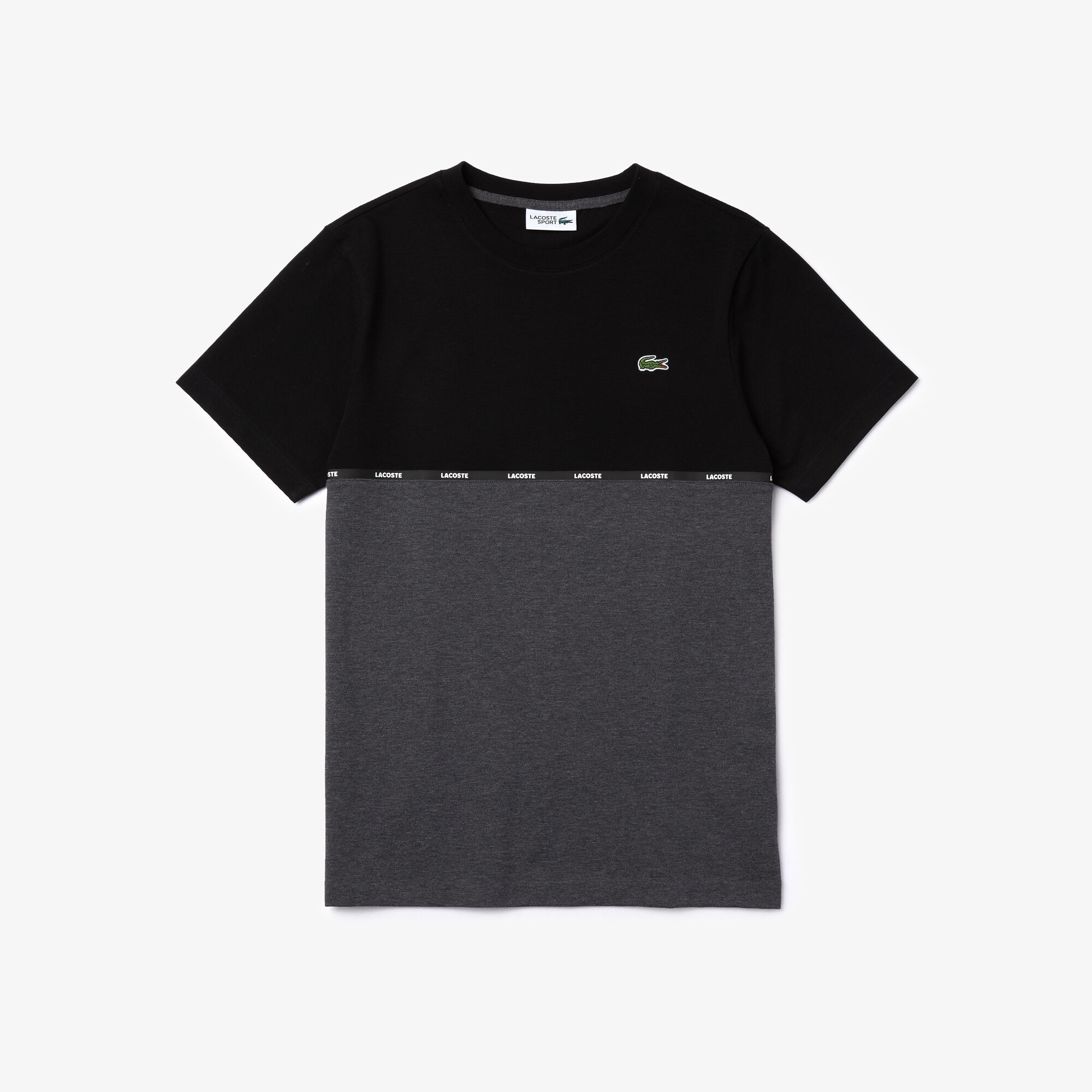 تي شيرت قطن خفيف الوزن ثنائي اللون بفتحة عنق مستديرة من مجموعة Lacoste SPORT للرجال تي شيرت قطن خفيف الوزن ثنائي اللون بفتحة عنق مستديرة من مجموعة Lacoste SPORT للرجال