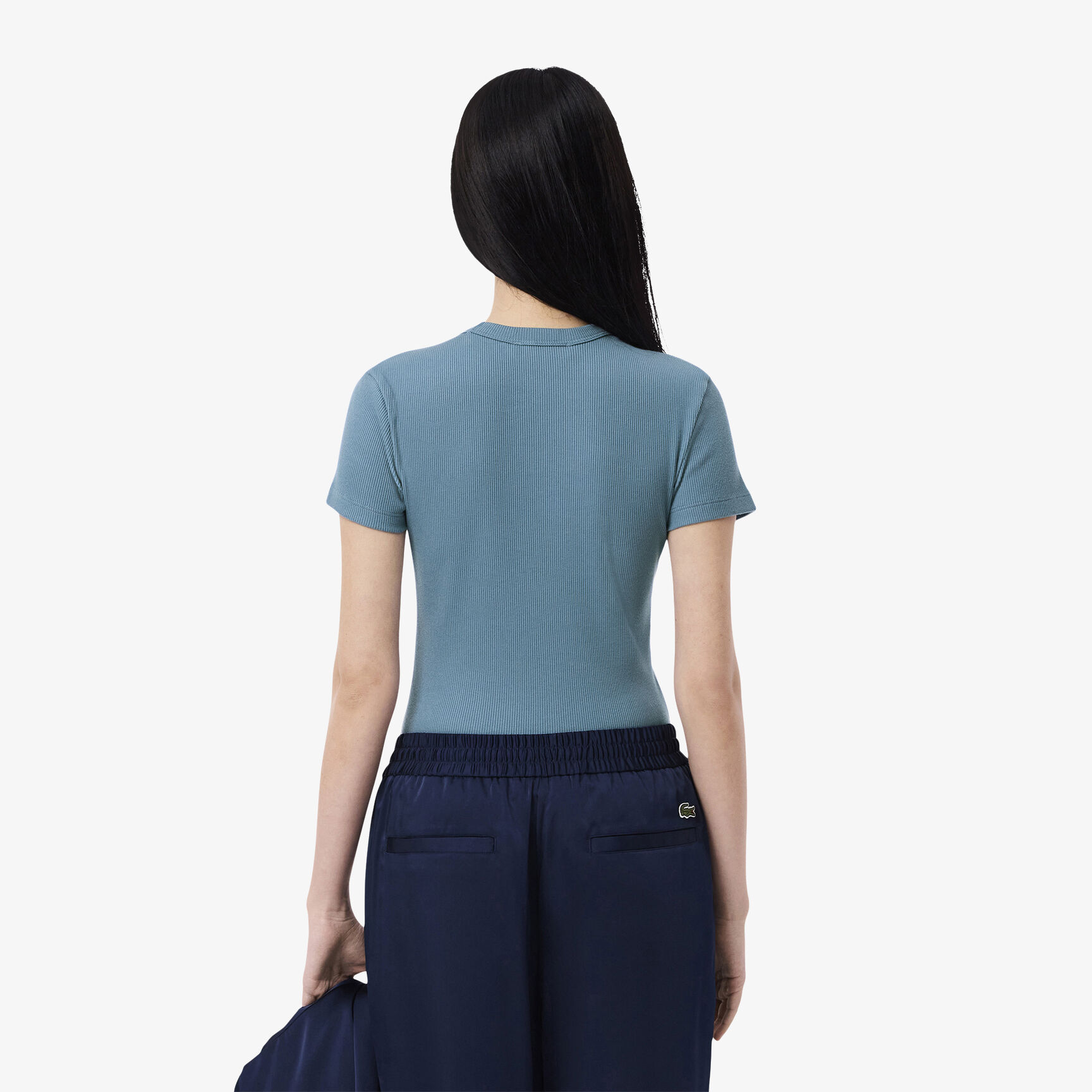 Slim Fit Ribbed Cotton T-shirt