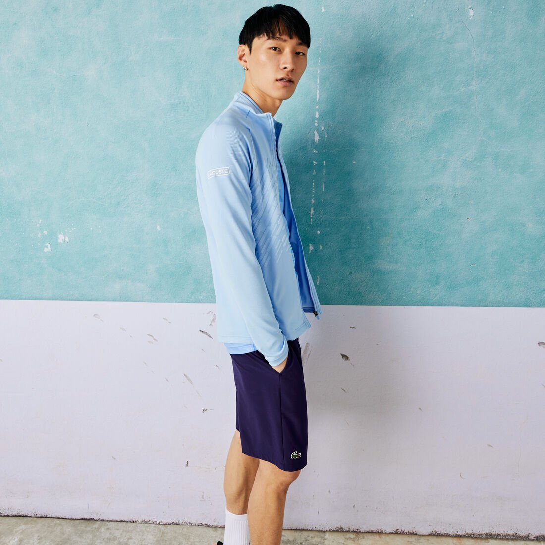 Men’s Lacoste SPORT x Novak Djokovic Technical Zip Jacket Men’s Lacoste SPORT x Novak Djokovic Technical Zip Jacket