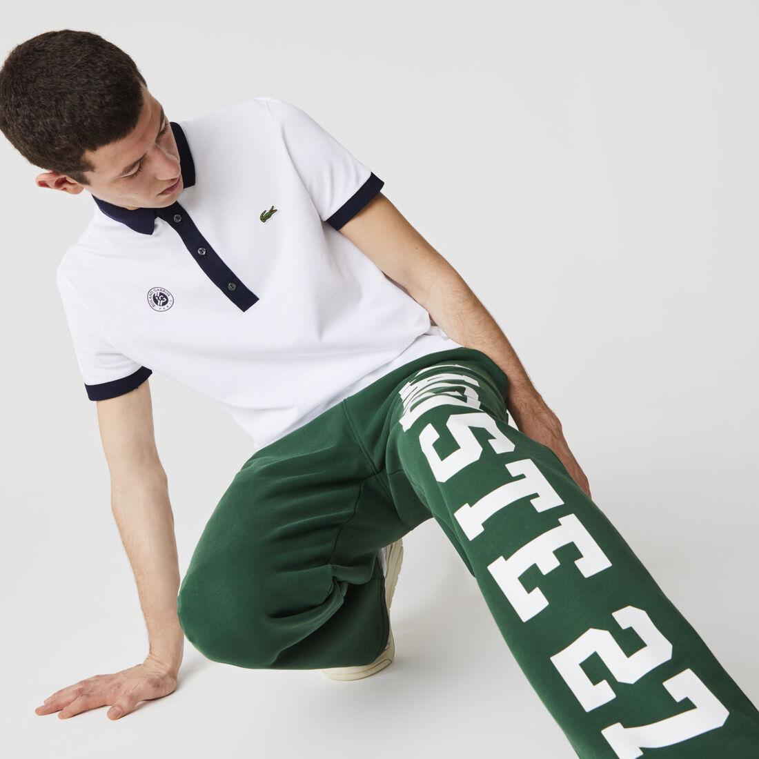قميص بولو للرجال من بيكيه القطن مجموعة Lacoste SPORT French Open