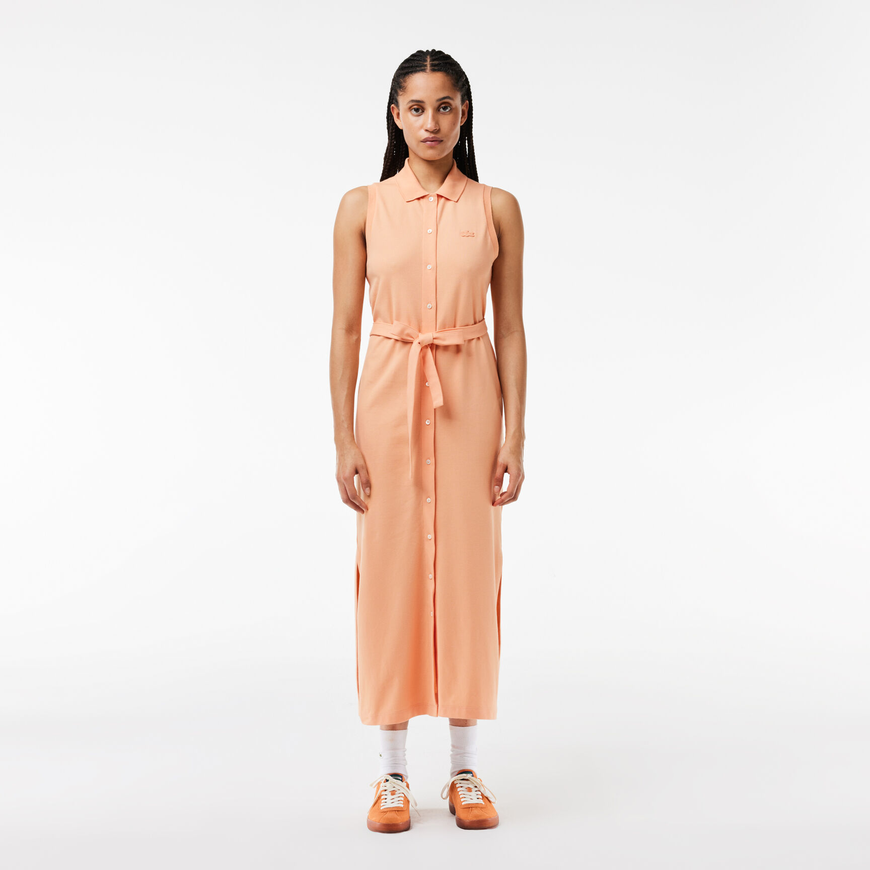 Long Stretch Mini Pique Polo Dress