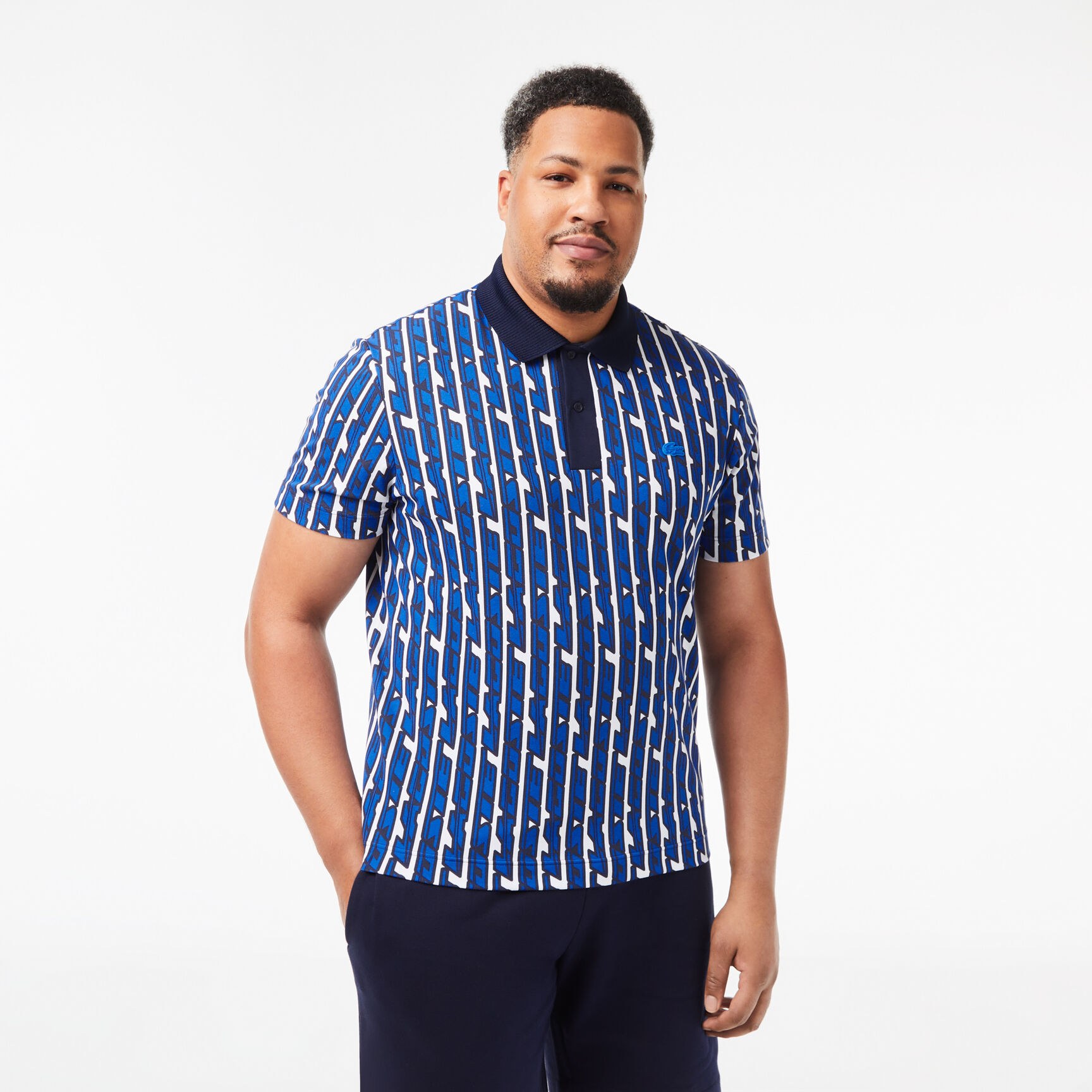 تيشيرت بولو لاكوست بيكيه مطاطي بنقشة بلونين للرجال تيشيرت بولو لاكوست بيكيه مطاطي بنقشة بلونين للرجال