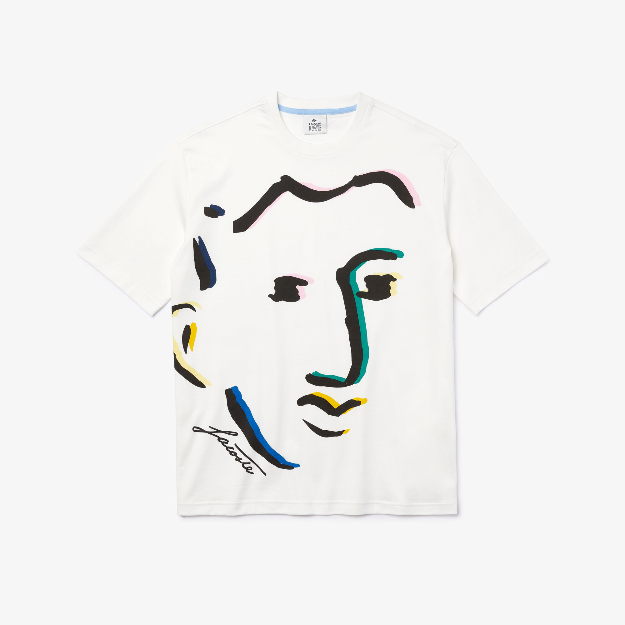 تي شيرت قطن مع طبعة وجه مميزة من مجموعة Lacoste LIVE للجنسين تي شيرت قطن مع طبعة وجه مميزة من مجموعة Lacoste LIVE للجنسين