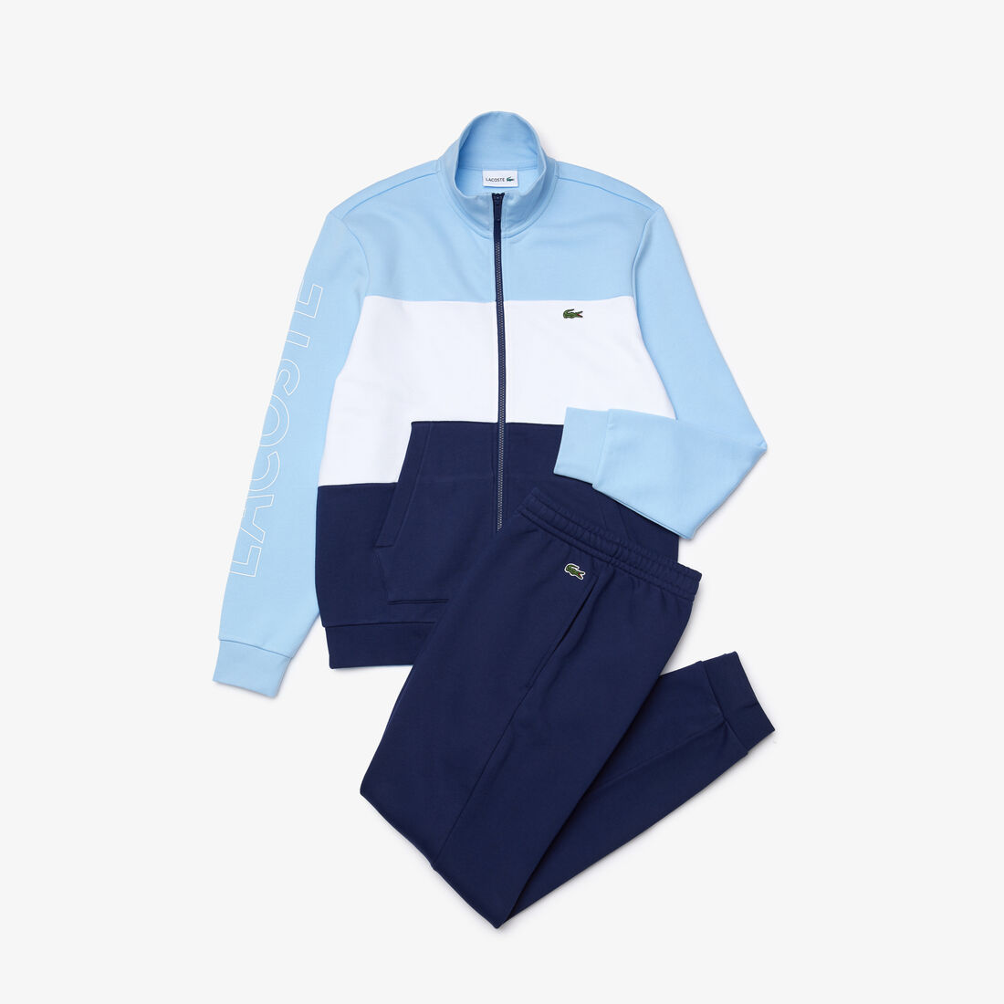 Men's Printed Colorblock Fleece Tracksuit Men's Printed Colorblock Fleece Tracksuit