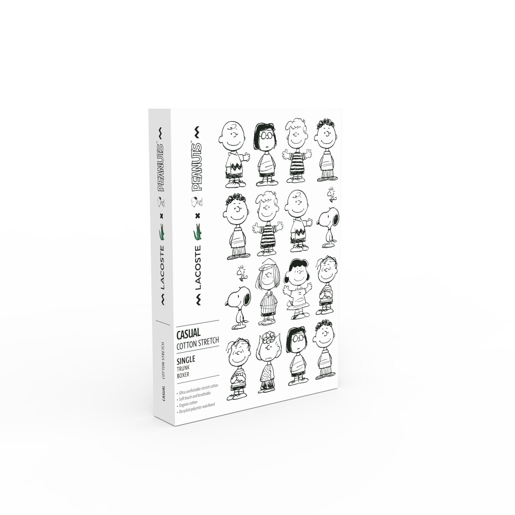 طقم سراويل داخلية من القطن العضوي للرجال من Lacoste x Peanuts