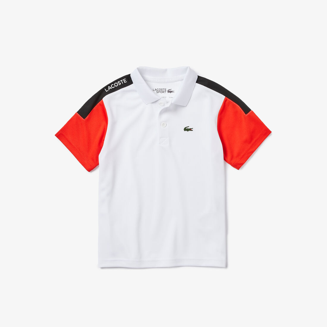 قميص بولو للصبية للعب رياضة التنس، من قماش يسمح بمرور الهواء إلى الجسم، ومقاوم للتمزق من مجموعة Lacoste SPORT