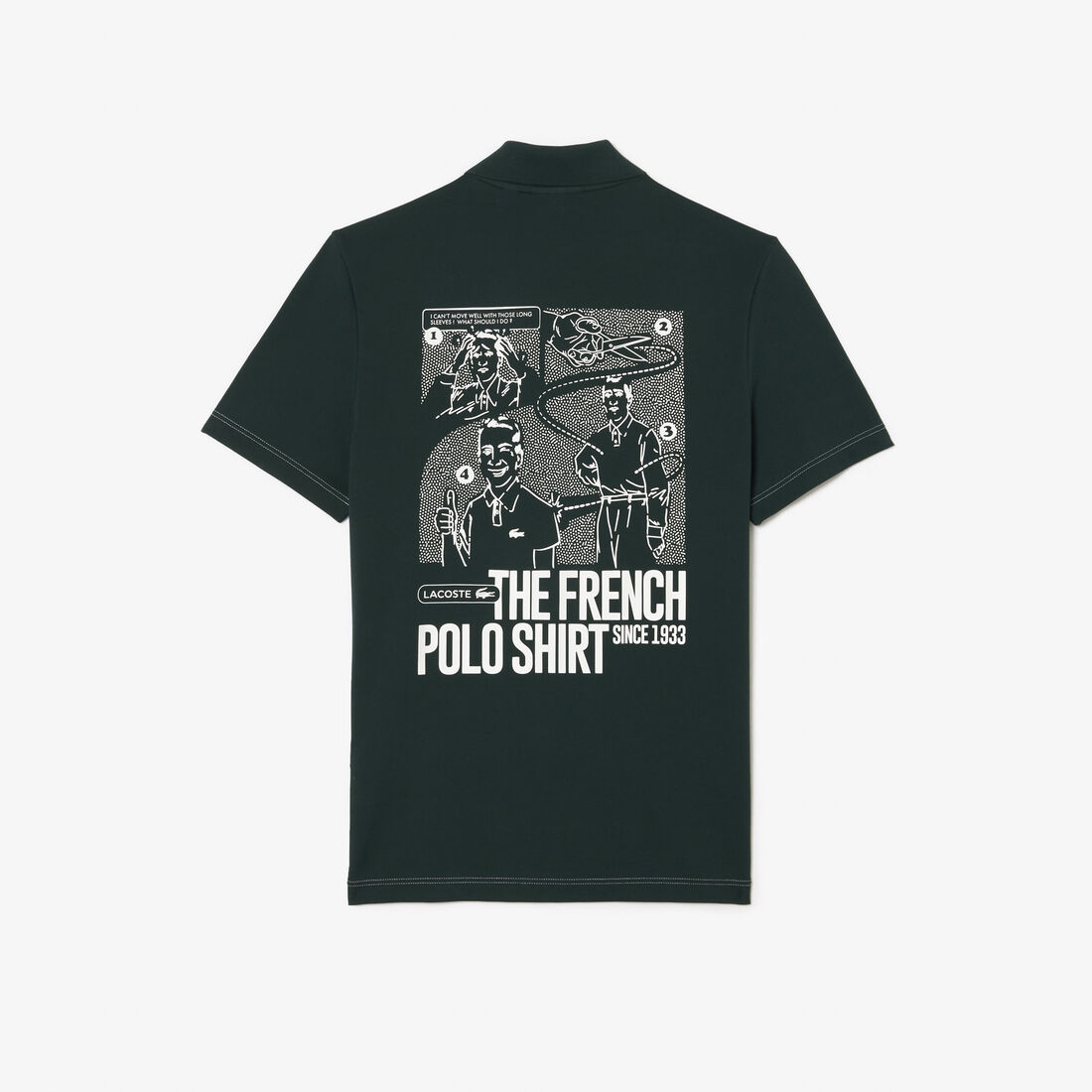 قميص بولو بطباعة أمامية وخلفية بحركة لاكوست قميص بولو بطباعة أمامية وخلفية بحركة لاكوست