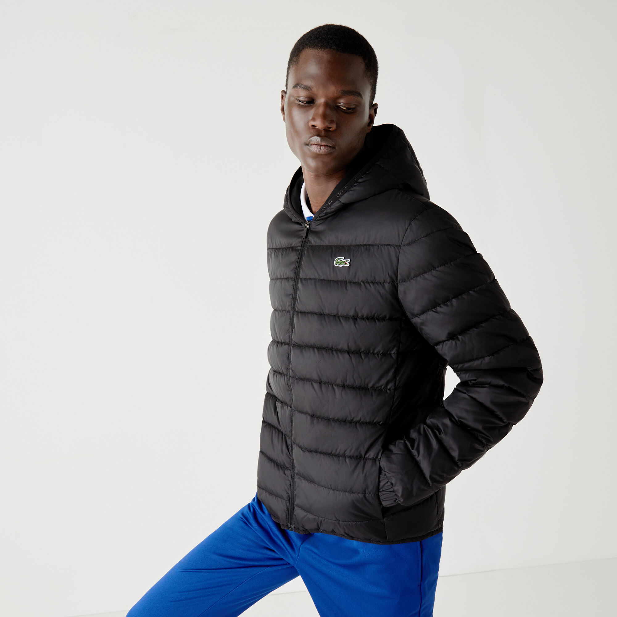 Buy Men s Lacoste SPORT Hooded Water Resistant Quilted Jacket