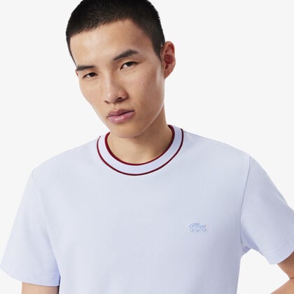 Stretch Pique Stripe Collar T-shirt