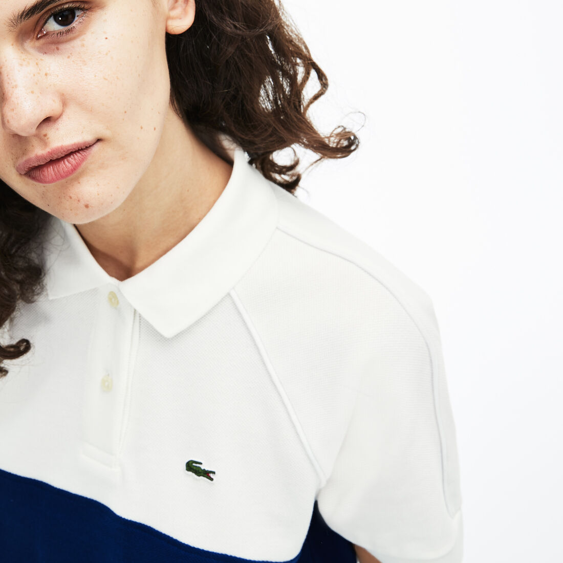 Women's Lacoste Classic Fit Colourblock Cotton Petit Piqué Polo Shirt Women's Lacoste Classic Fit Colourblock Cotton Petit Piqué Polo Shirt
