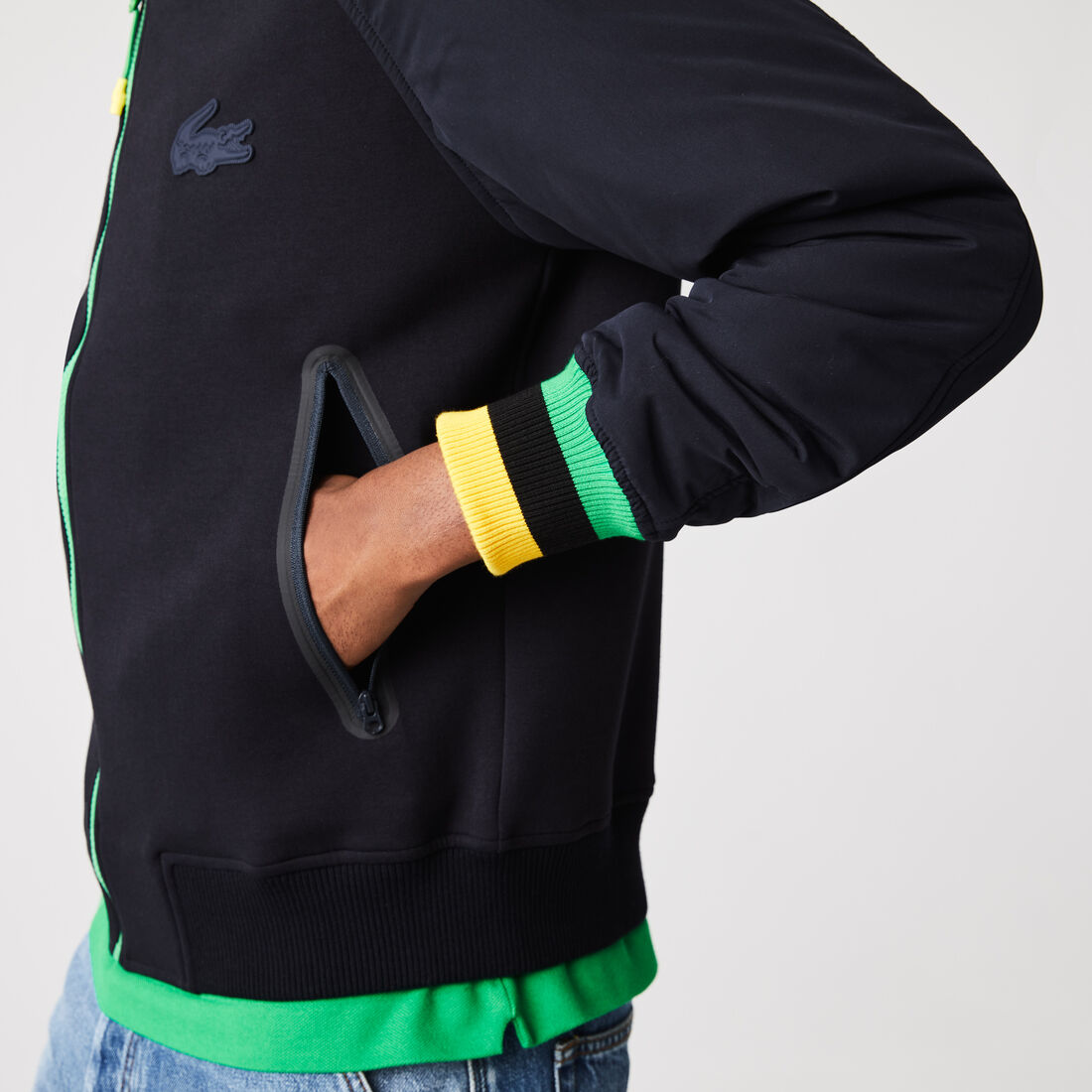 Men’s Quilted Sleeve Bimaterial Teddy Jacket Men’s Quilted Sleeve Bimaterial Teddy Jacket