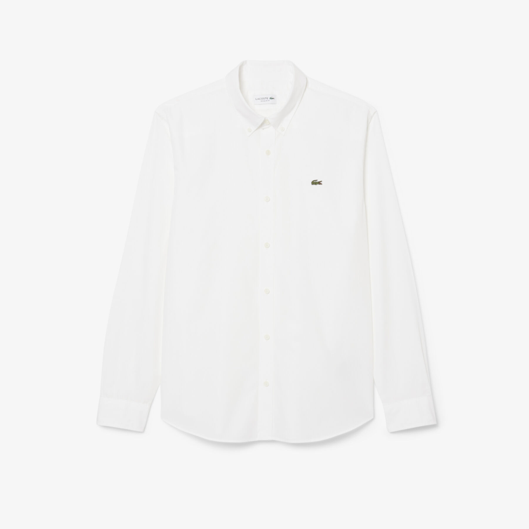 lacoste regular fit stretch poplin shirt
