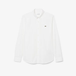 lacoste regular fit stretch poplin shirt