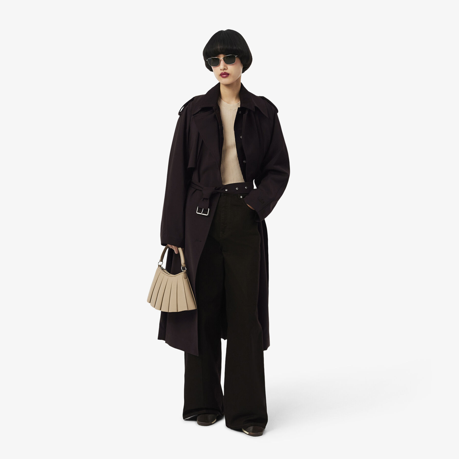 Oversized Wool Blend Trench Coat lacoste oversized wool blend trench coat