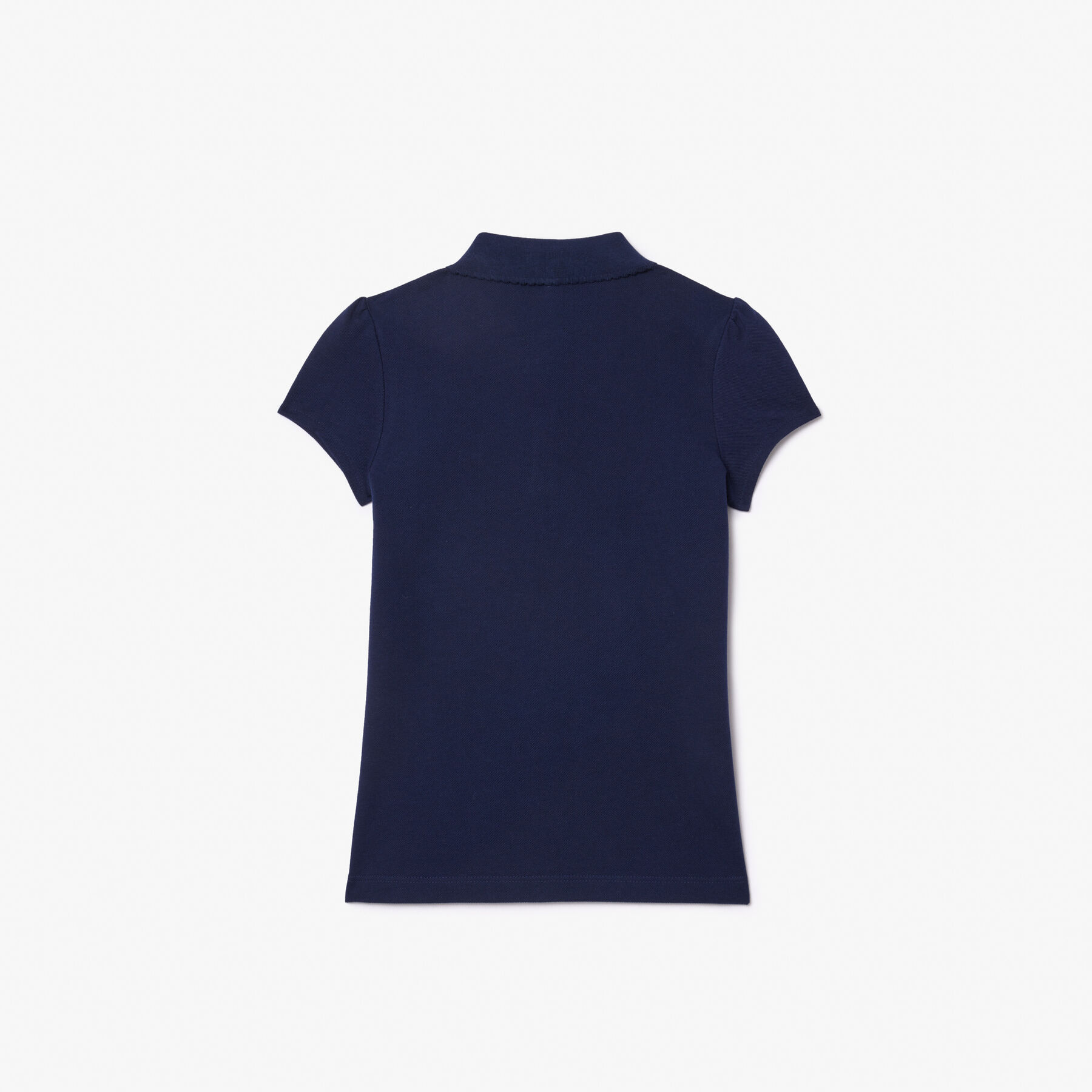Scalloped Collar Mini Pique Polo Shirt
