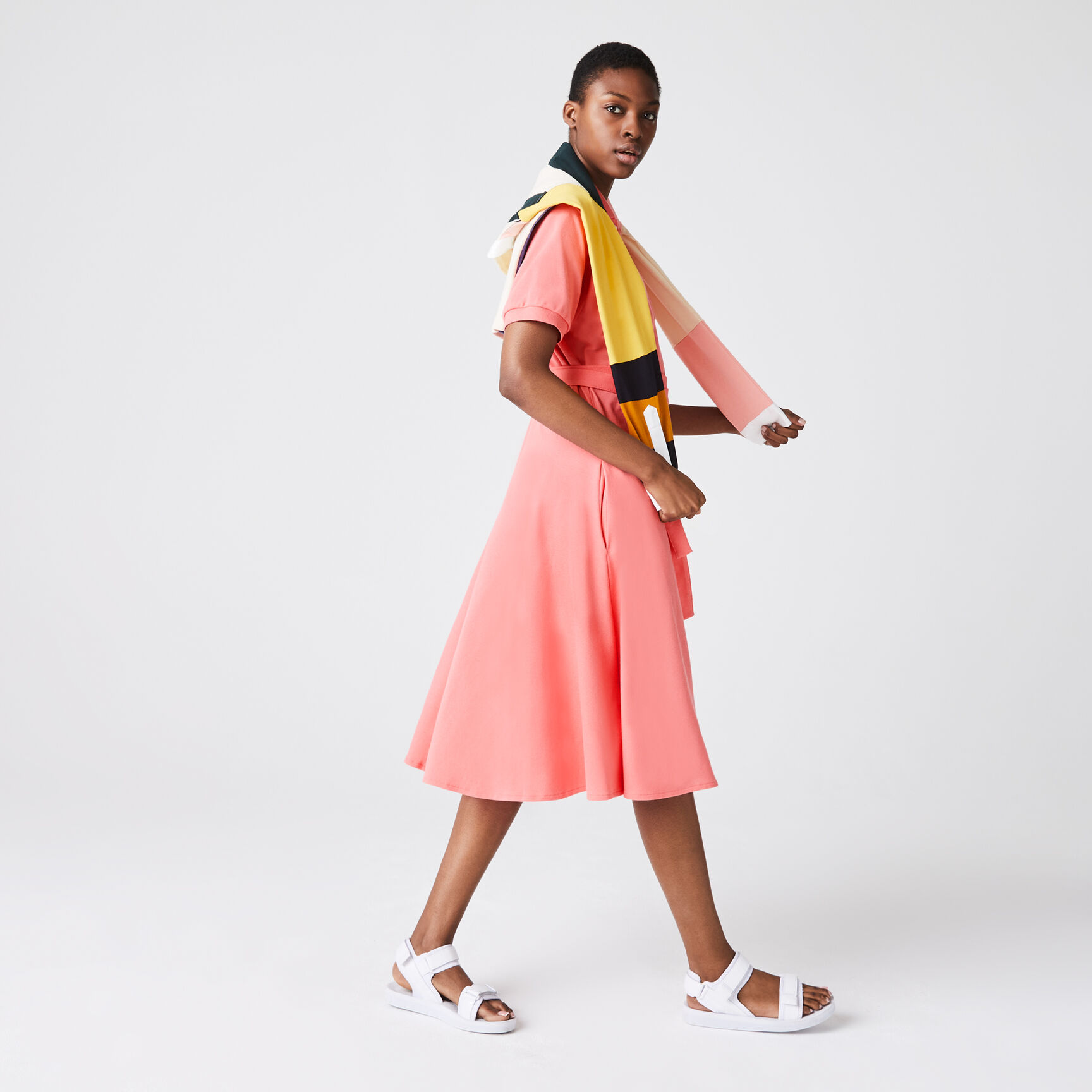 Women's Cotton Piqu&eacute; Belted Polo Dress