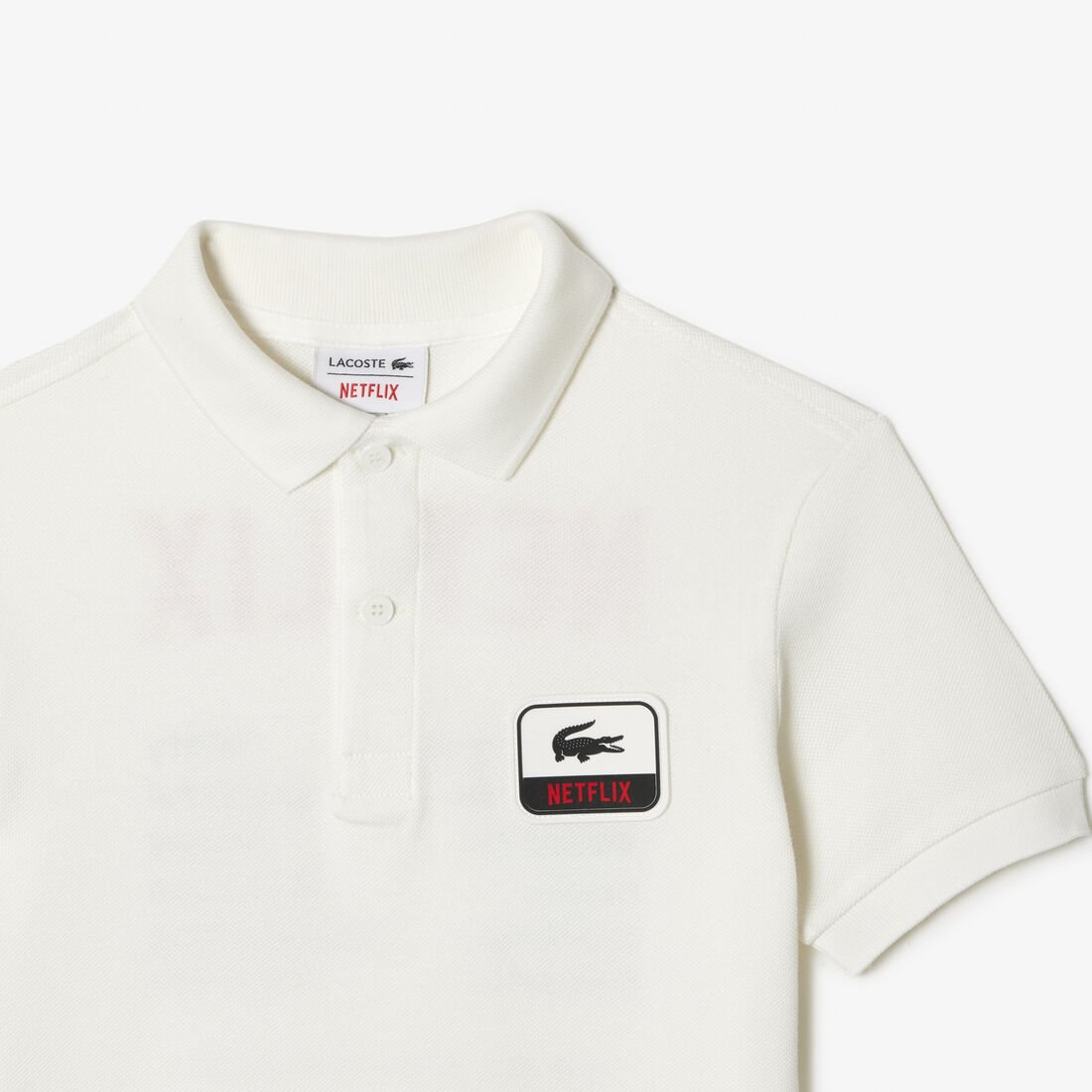 Kids' Lacoste x Netflix Contrast Print Polo Shirt Kids' Lacoste x Netflix Contrast Print Polo Shirt