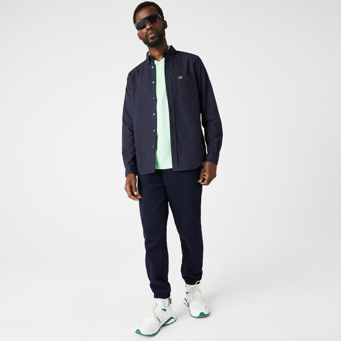 Men's Lacoste Buttoned Collar Oxford Cotton Shirt Men's Lacoste Buttoned Collar Oxford Cotton Shirt