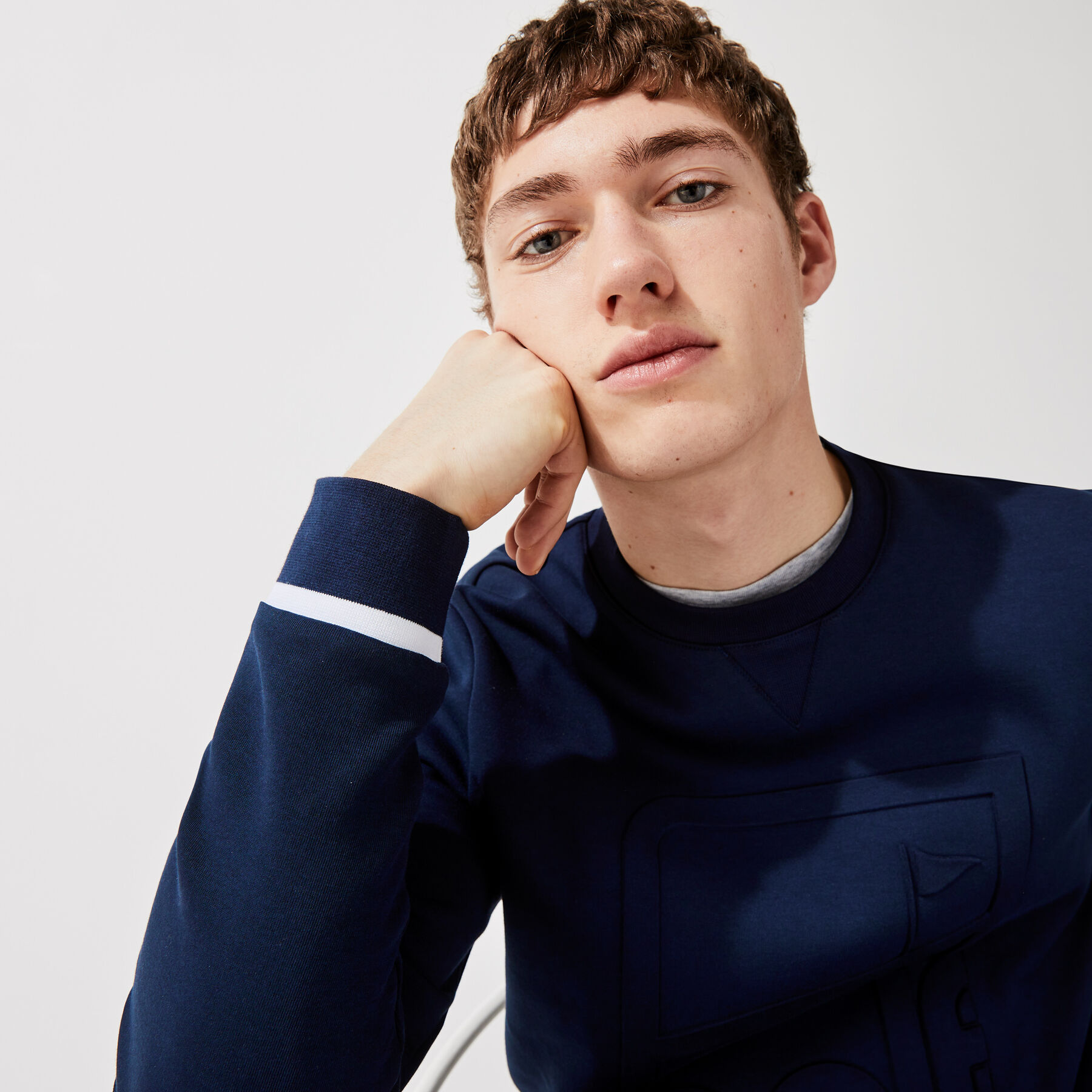 سويت شيرت للجولف مع طباعة رسومية وفتحة رقبة مستديرة مجموعة Lacoste SPORT للرجال لاكوست سويت شيرت للجولف مع طباعة رسومية وفتحة رقبة مستديرة مجموعة lacoste sport للرجال
