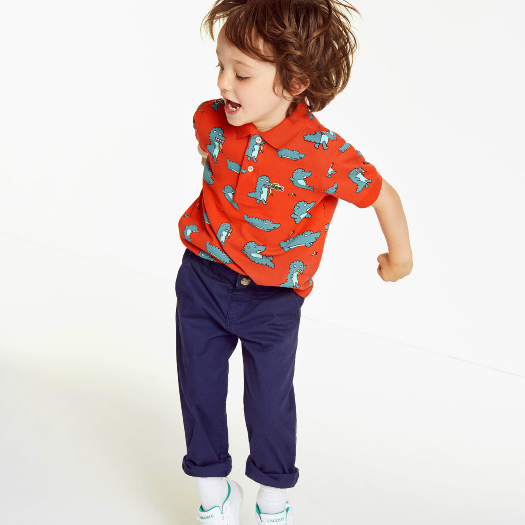 Boys' Lacoste Print Mini Piqué Polo Shirt