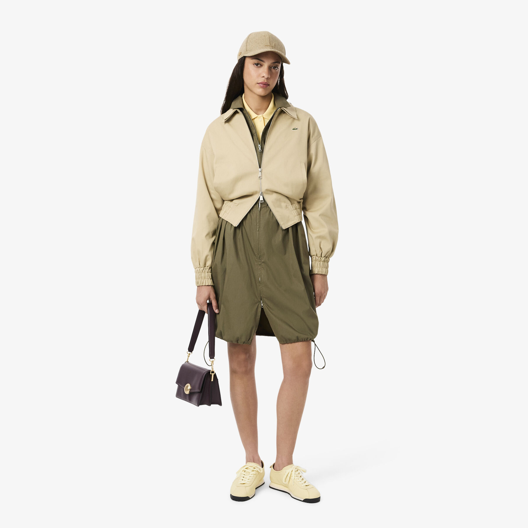 Oversized Cotton Zip Front Shirt Dress