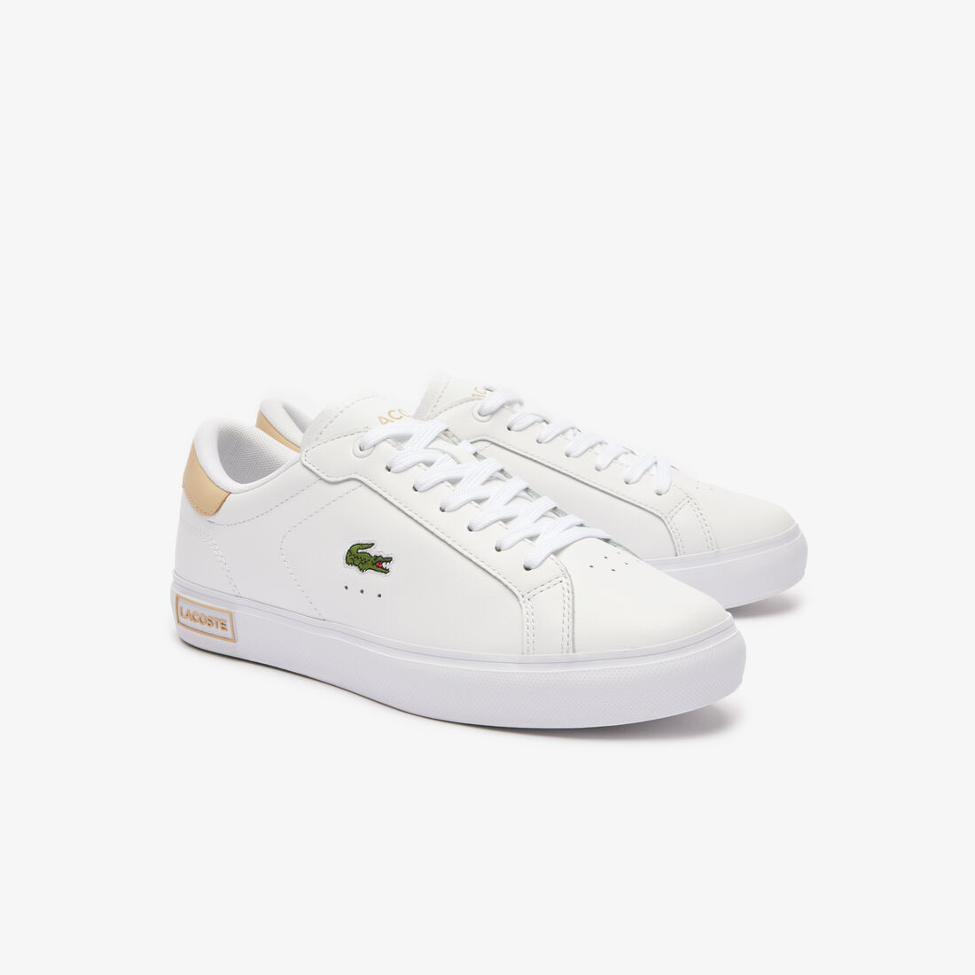 Women's Powercourt Logo Tongue Leather Trainers Women's Powercourt Logo Tongue Leather Trainers