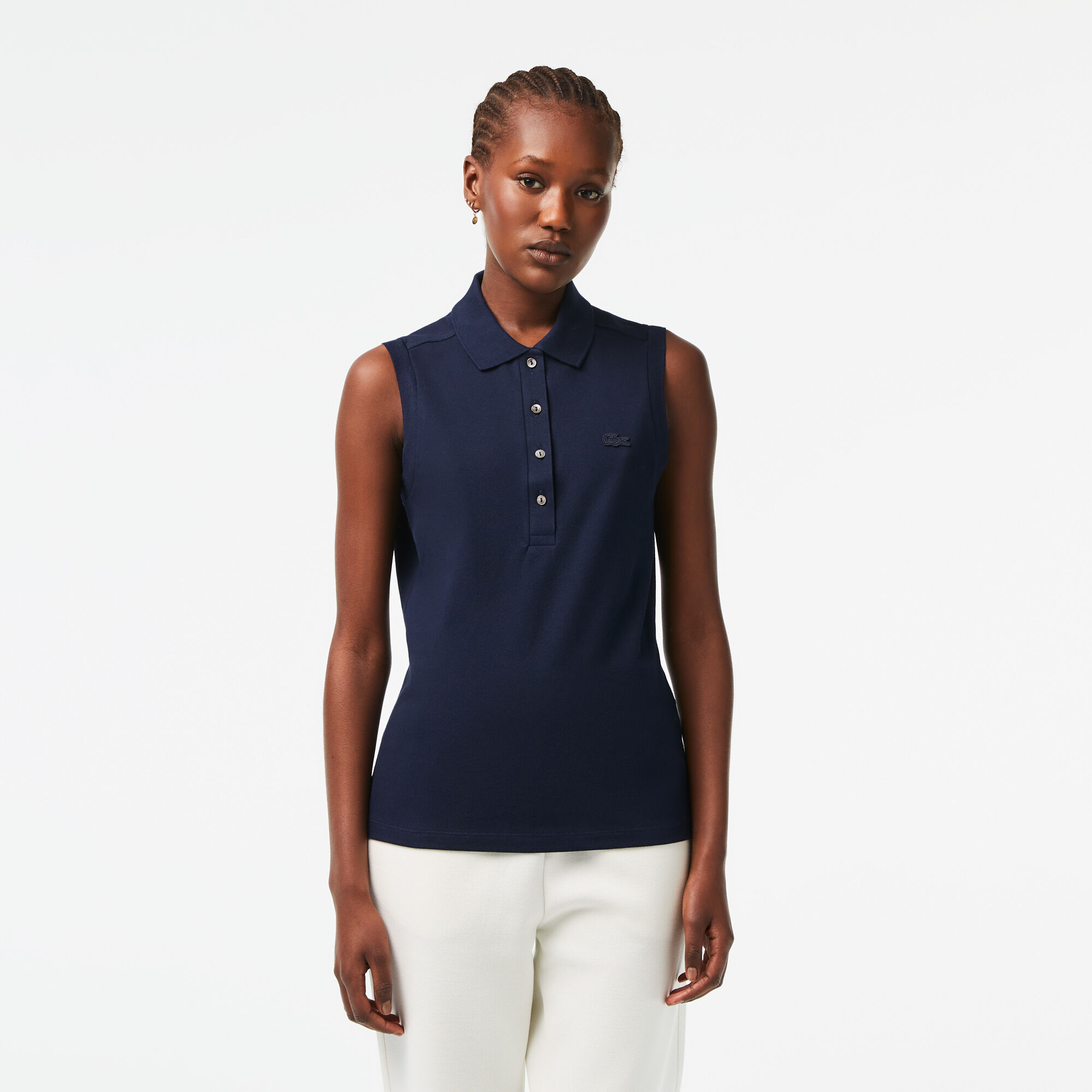 Buy Women s Lacoste Slim fit Sleeveless Cotton Pique Polo Shirt Lacoste EG